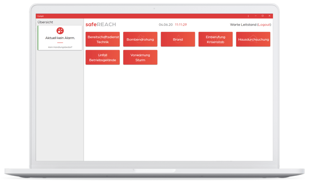 alarmierungs cockpit szenario auswahl 1024x600 - Kunde im Fokus - SAFEREACH